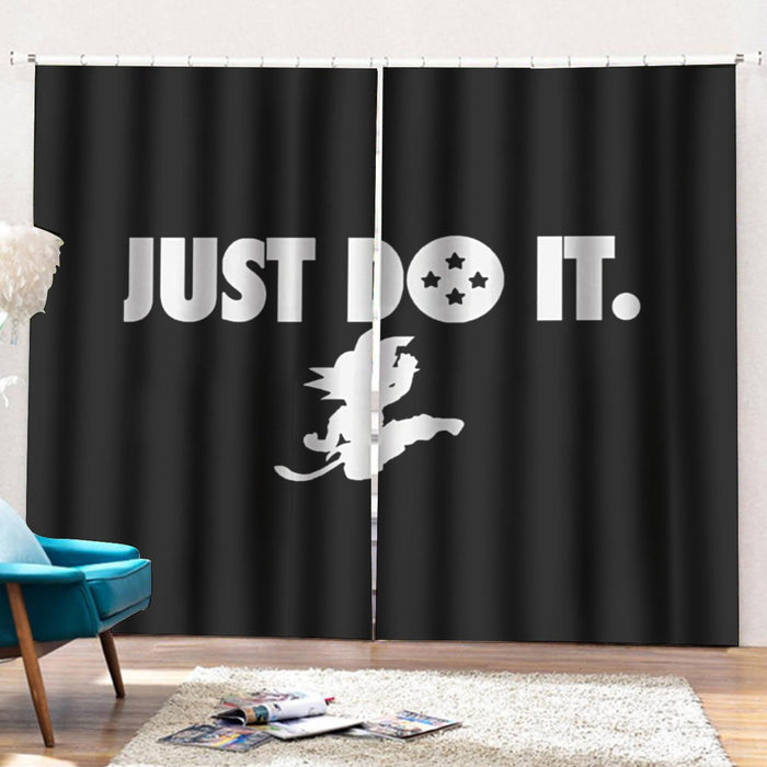 Just Do It Slogan Dragon Ball Kid Goku Dope Black Curtains with Hooks