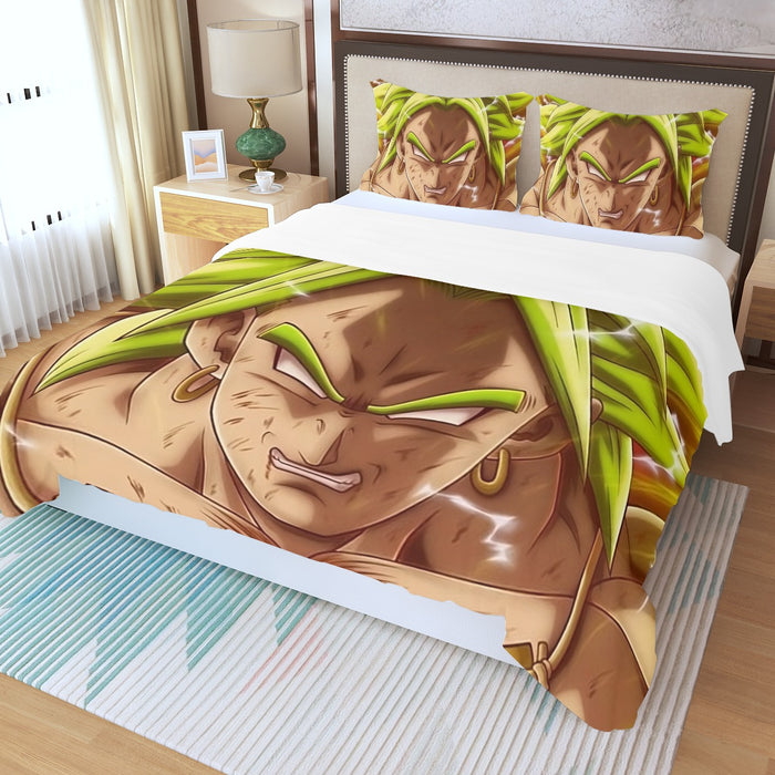 Dragon Ball Super Legendary Super Saiyan Broly White Eyes Custom Three Piece Duvet Cover Set