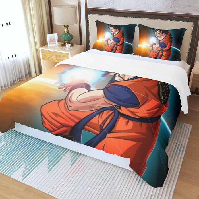 Goku Kamehameha Three Piece Duvet Cover Set