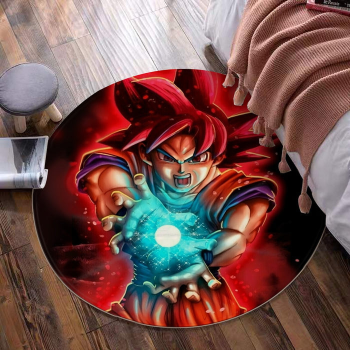 Awesome Red Hair Goku DBZ round mat