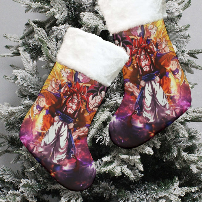 DBZ Gogeta Goku Vegeta Super Saiyan Powerful Lightning Thunder Design Christmas Socks