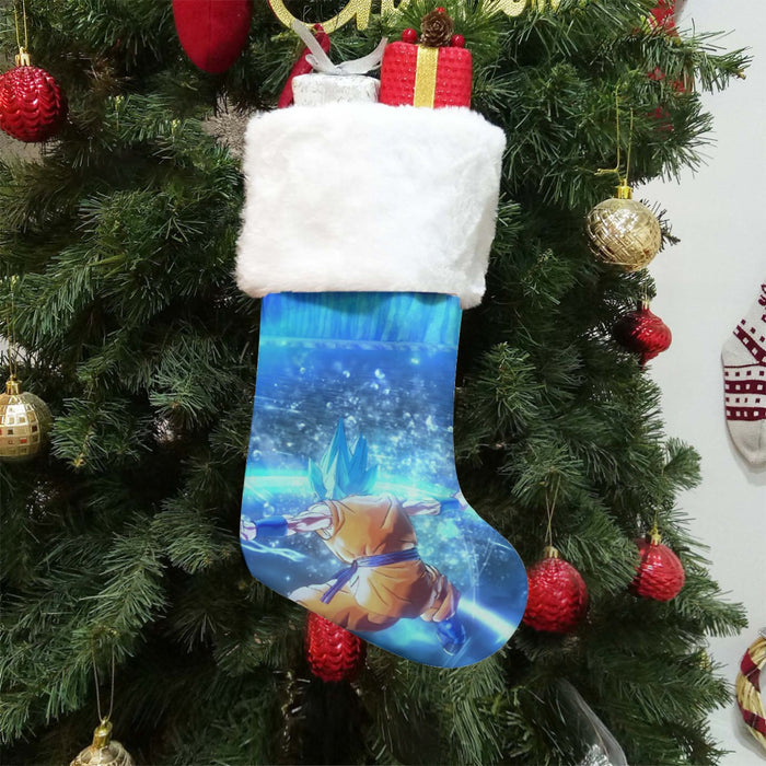 DBZ Goku SSGSS Saiyan God Blue Aura Blasting Streetwear Christmas Socks