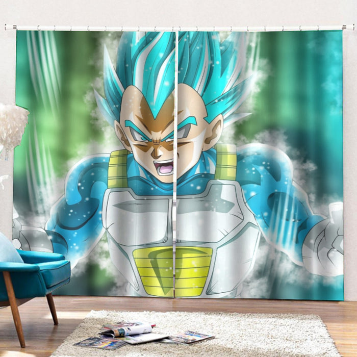 Dragon Ball Super Blue Vegeta Super Saiyan God Cool Curtains with Hooks