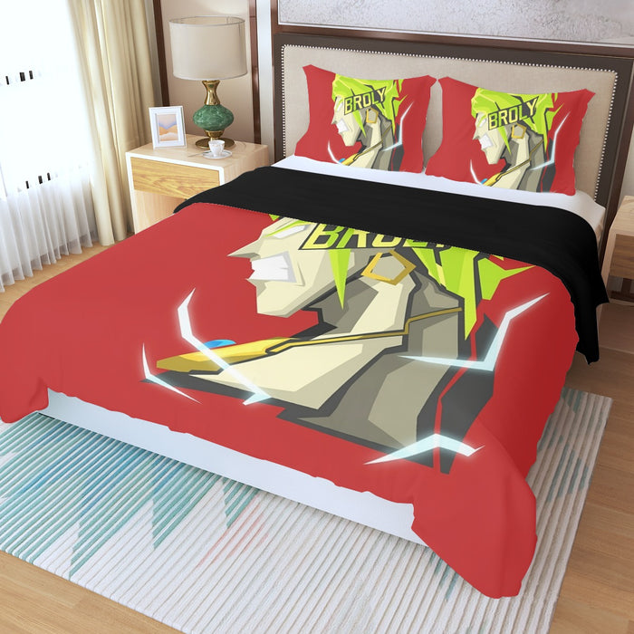 Dragon Ball Super Cool Legendary Broly Cool Vector Art Three Piece Duvet Cover Set