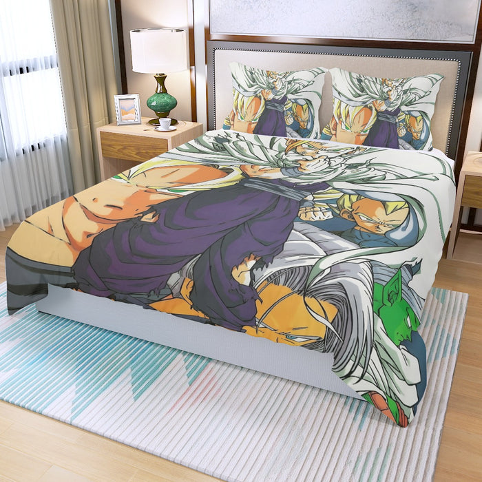 Dragon Ball Teen Gohan Super Saiyan Goku Vegeta Trunks Super Style Three Piece Duvet Cover Set