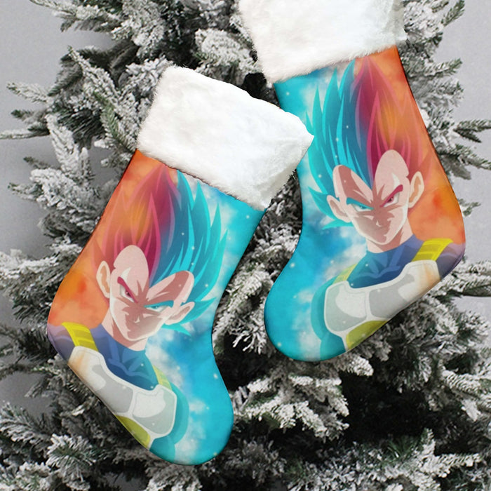 DBZ Vegeta Super Saiyan God Blue SSGSS Cool Portraits Christmas Socks