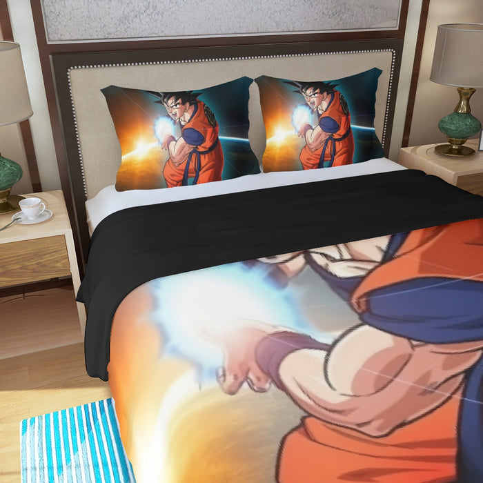 Goku Kamehameha Three Piece Duvet Cover Set