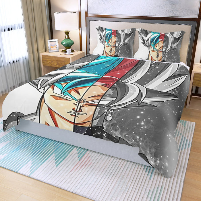 Dragon Ball Super All Super Saiyan Goku Forms Three Piece Duvet Cover Set