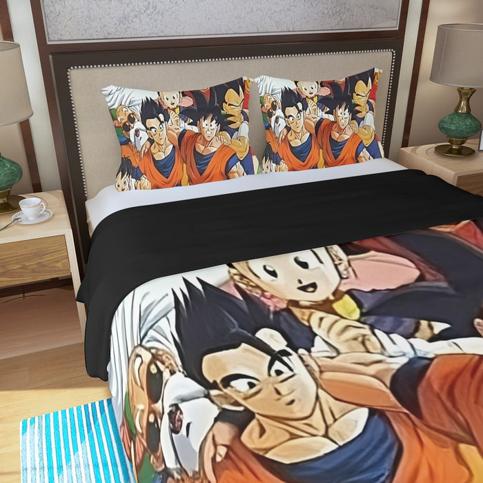 Dragon Ball Z Dragon Ball Characters Happiness Design Three Piece Duvet Cover Set