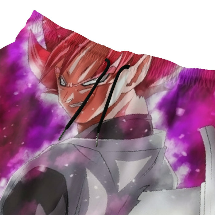 Dragon Ball Super Black Goku Rose Impaled Trunks Sword Beach Pants