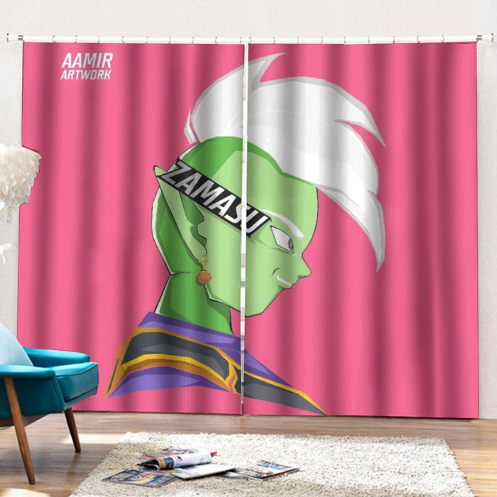 Dragon Ball Super Cool Grin Zamasu Potara Earring Pink Curtains with Hooks