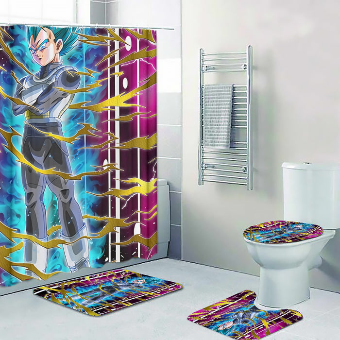 Dragon Ball Vegeta Super Saiyan God Blue SSGSS Aura Power Dope Design Four-piece Bathroom