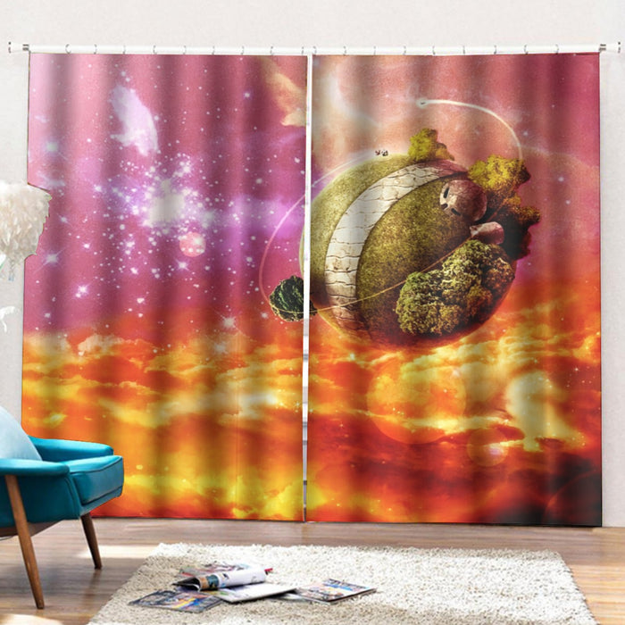 Dragon Ball Z Great King Kai Planet Cool Orange Curtains with Hooks