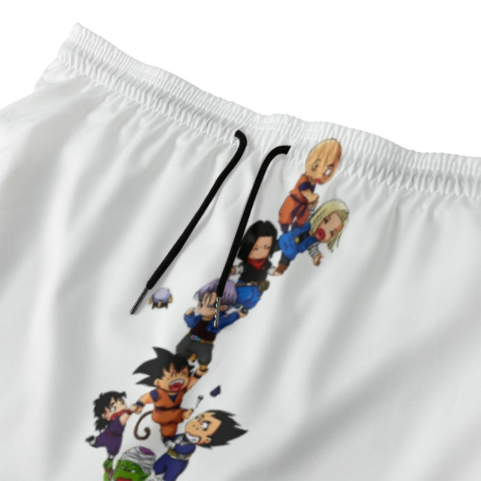 Dragon Ball Z Cute Adorable Chibi DBZ Characters White Beach Pants