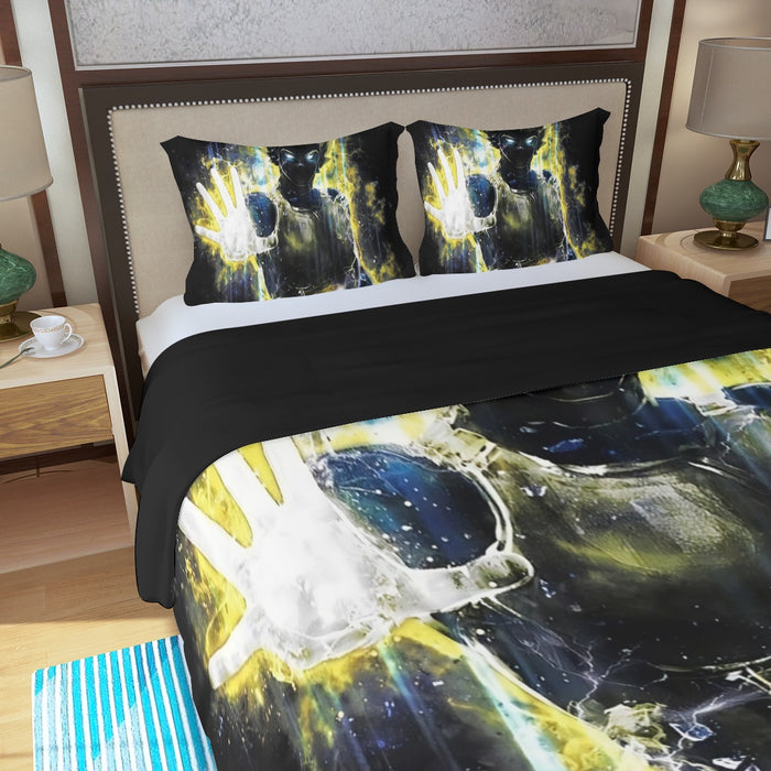 Dragon Ball Z Super Saiyan Vegeta Yellow Aura Epic Three Piece Duvet Cover Set