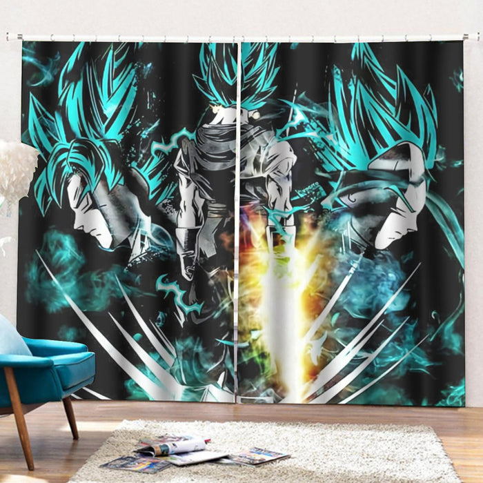 Dragon Ball Gogeta Super Saiyan Power Up Potara Fusion Design Curtains with Hooks