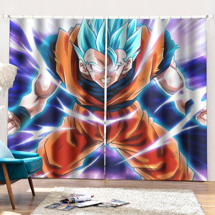 Dragon Ball Goku Blue Super Saiyan Epic Rage Casual Curtains with Hooks