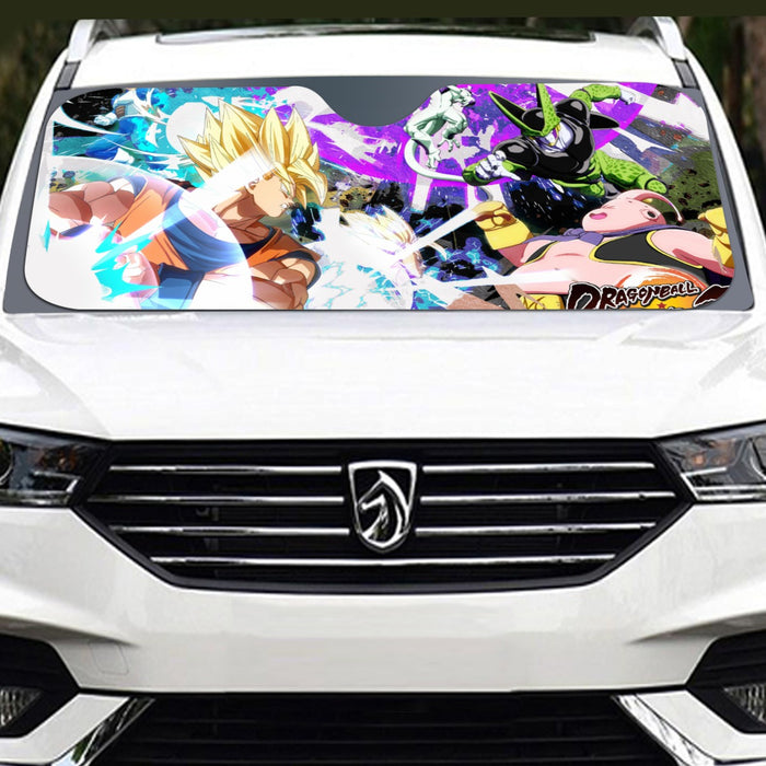 Dragon Ball Z  Goku and Vegeta Vs Frieza and Cell Windshield Sunshade