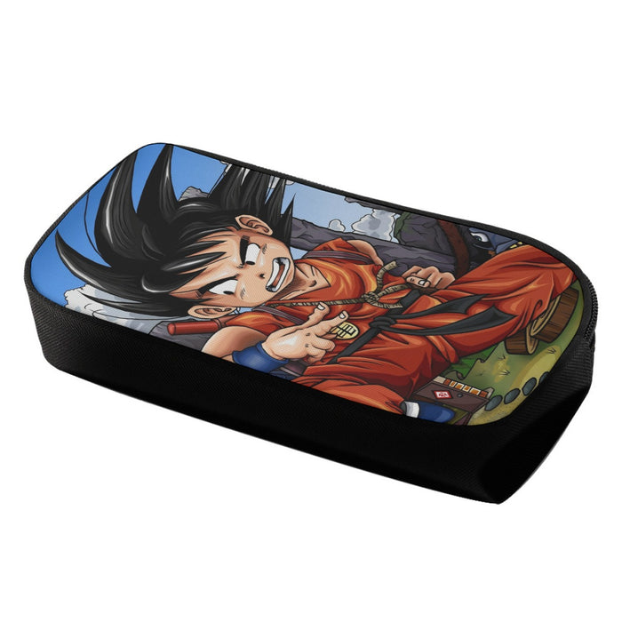 Dragon Ball Anime Angry Kid Goku Sky Clouds Blue 3D Pencil Bag