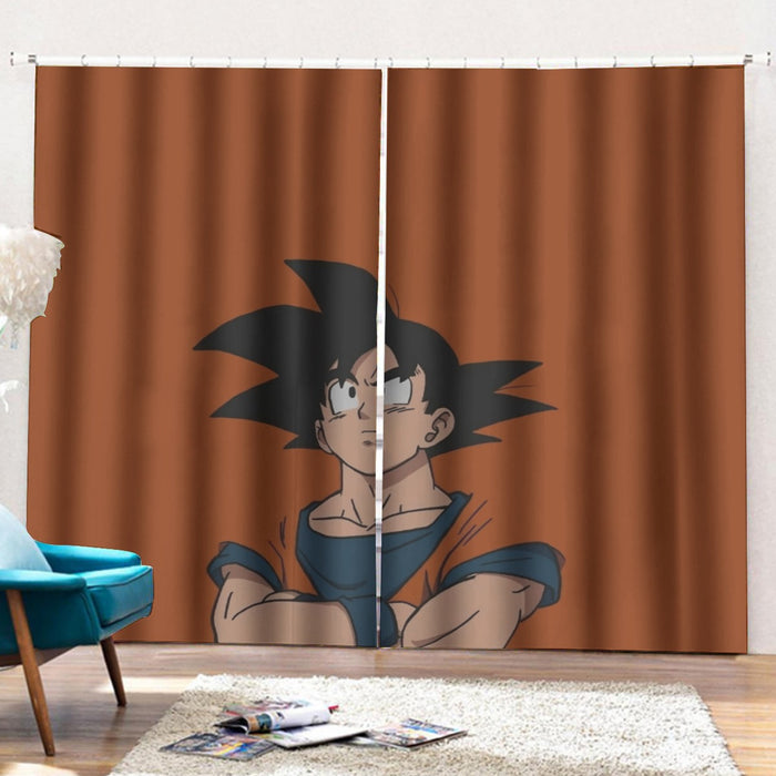 Goku Orange Minimalistic Background Curtains with Hooks