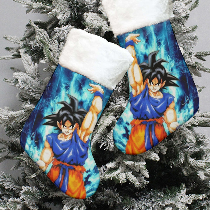 Dragon Ball Z Son Goku Cool Blue Aura Energy Ball Christmas Socks