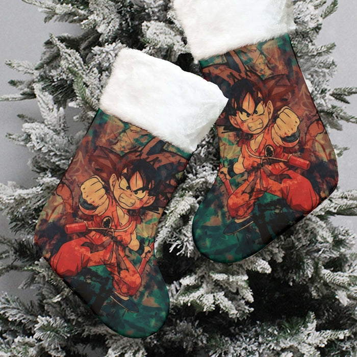 Kid Young Goku Vintage Tie Dye Painting Stylish DBZ 3D Christmas Socks