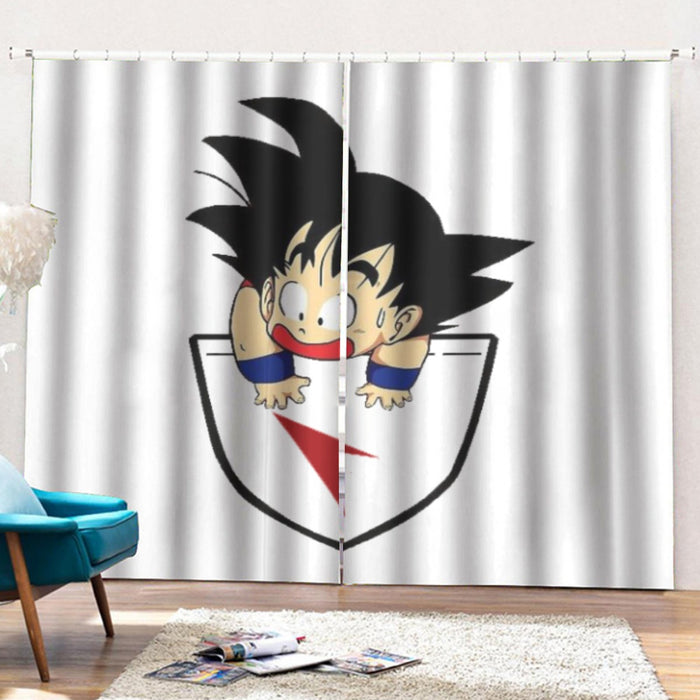 Dragon Ball Kid Goku Coming Out Of Pocket Curtains with Hooks