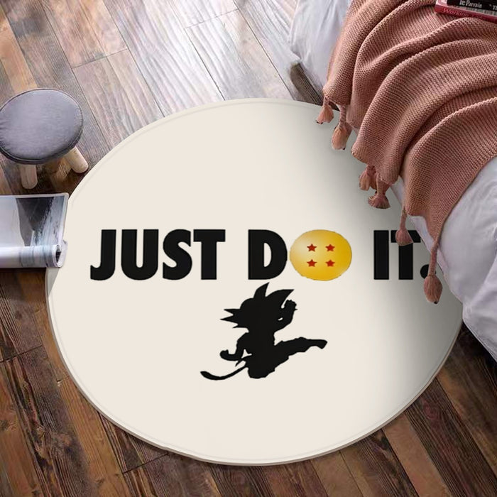 Just Do It Slogan Dragon Ball Kid Goku Dope Black round mat
