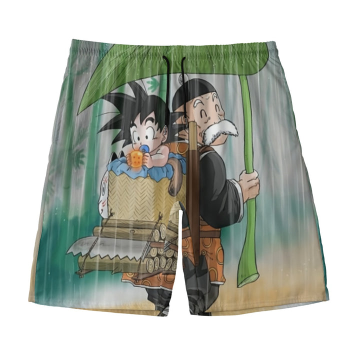 DBZ Kid Goku Super Saiyan Grandpa Gohan Cover Rain Cute Design Beach Pants