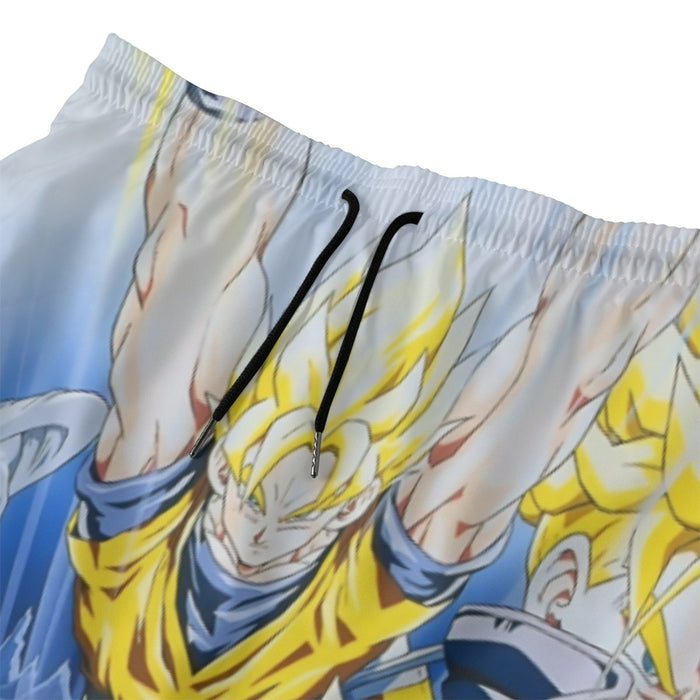 DBZ Goku Saiyan Spirit Bomb Vegeta Piccolo Gohan Trunks Vibrant Design Beach Shorts