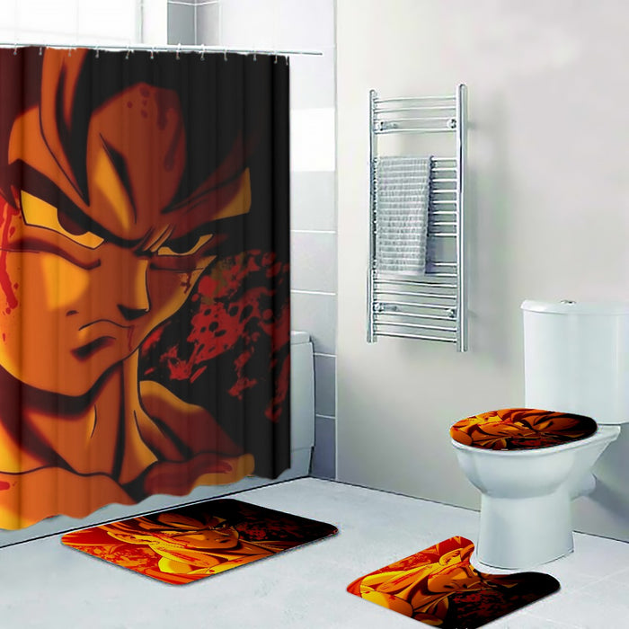 Dragon Ball Z Pissed Serious Son Goku Dope Orange Four-piece Bathroom