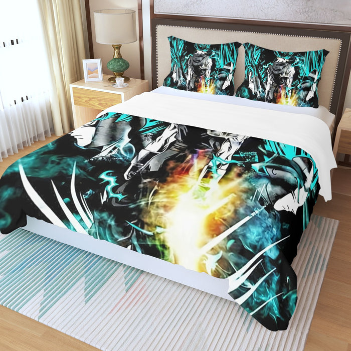 Dragon Ball Gogeta Super Saiyan Power Up Potara Fusion Design Three Piece Duvet Cover Set