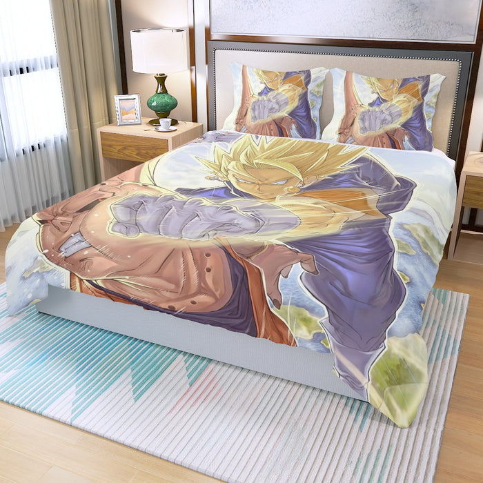 Dragon Ball Z Vegito Punching Super BuuThree Piece Duvet Cover Set