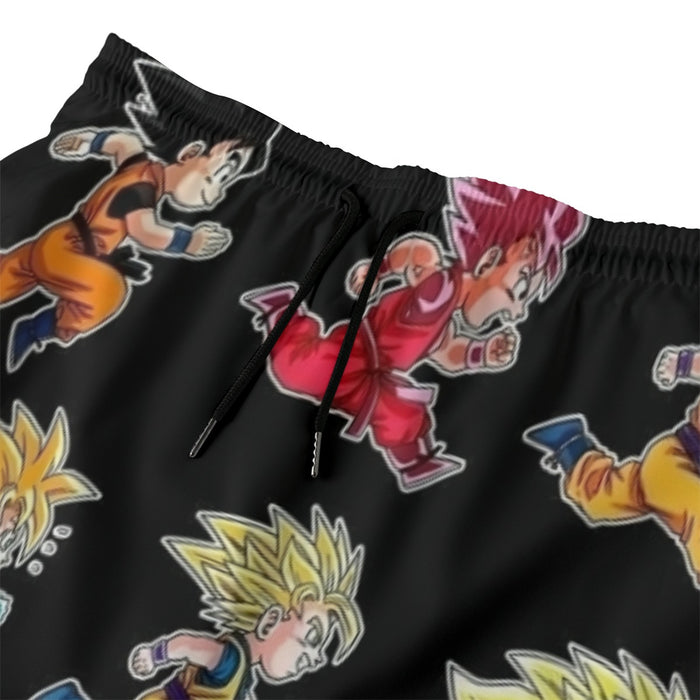 Dragon Ball Anime Son Goku All Form Transformation Beach Pants