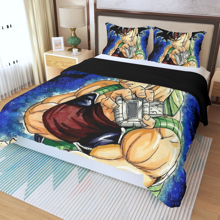 Dragon Ball Bardock Super Saiyan Goku Father Warrior Color Streetwear Three Piece Duvet Cover Set