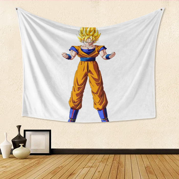 Goku Transformation Thunder Black Super Saiyan Tapestry