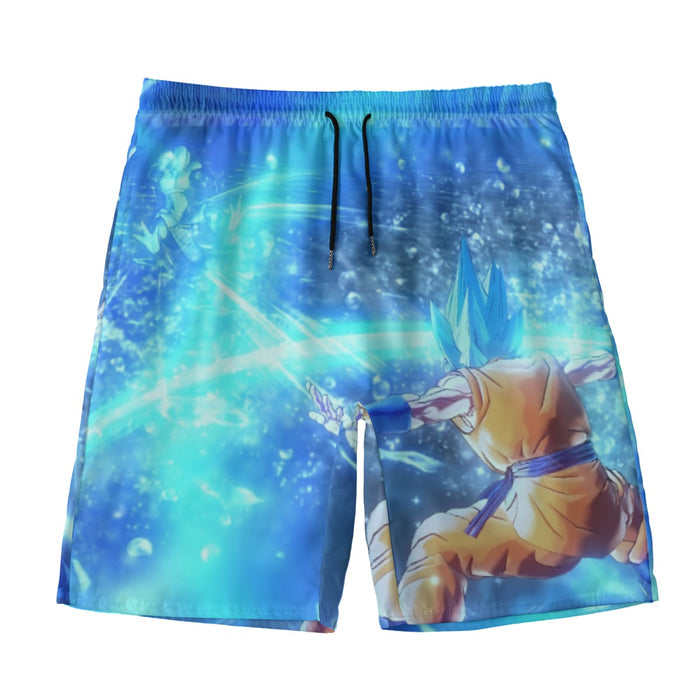 DBZ Goku SSGSS Saiyan God Blue Aura Blasting Streetwear Beach Pants