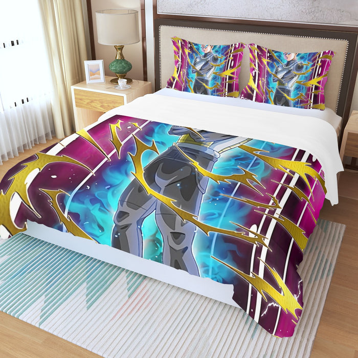 Dragon Ball Vegeta Super Saiyan God Blue SSGSS Aura Power Dope Design Three Piece Duvet Cover Set