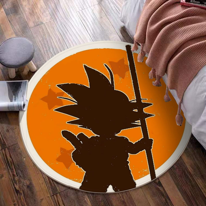 Dragon Ball Z Kid Goku Shadow Logo White round mat