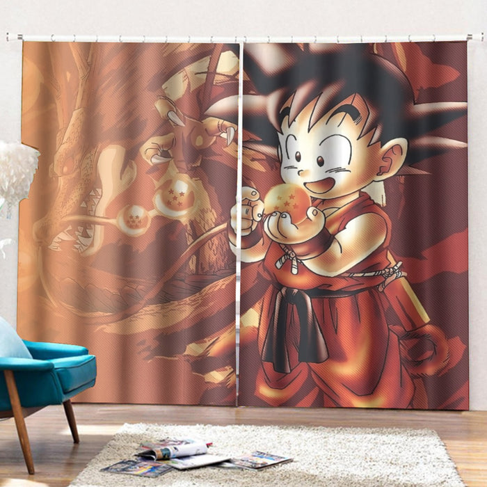 Kid Goku Dragon Ball Curtains with Hooks