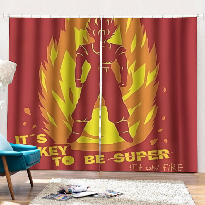 Dragon Ball Z Shirt  Son Goku On Fire Its Okay To Be Super Saiyan Curtains with Hooks