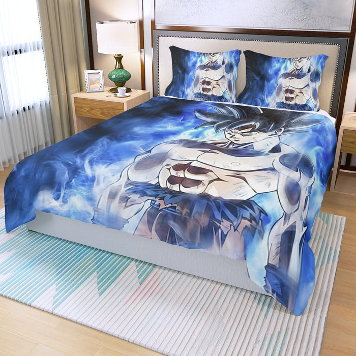 Dragon Ball Super Goku Ultra Instinct Blue Cool Casual Three Piece Duvet Cover Set