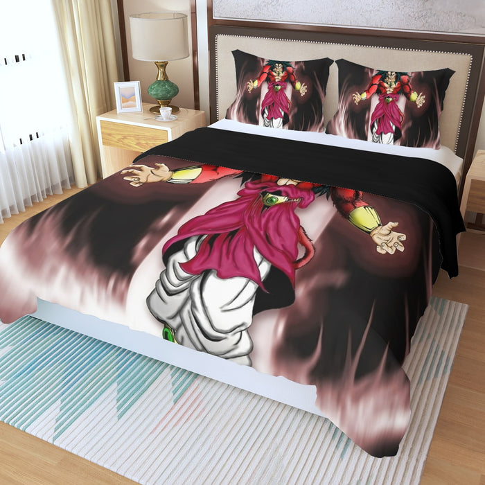 Dragon Ball Z Legendary Super Saiyan Broly 4 Dope Aura Three Piece Duvet Cover Set