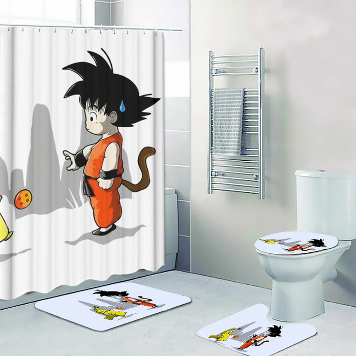 Goku Throwing A Dragon Ball At Pikachu Four-piece Bathroom