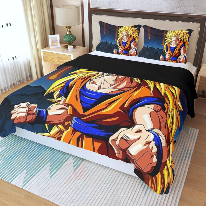 Super Saiyan 3 Goku Three Piece Duvet Cover Set