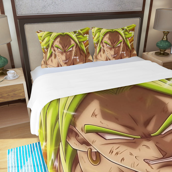 Dragon Ball Super Legendary Super Saiyan Broly White Eyes Custom Three Piece Duvet Cover Set