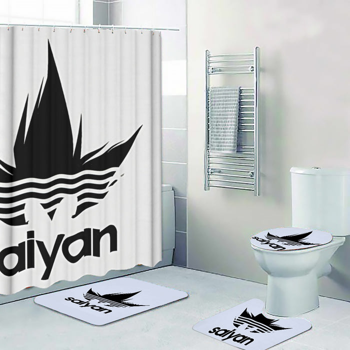 Dragon Ball Z Black Saiyan Adidas Parody Print Gray Four-piece Bathroom