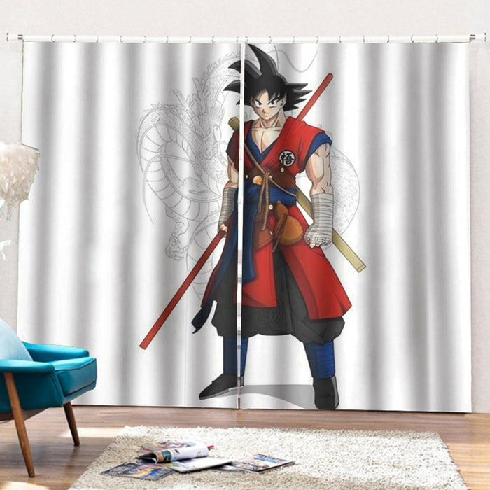 Dragon Ball Z Cool Adult Goku Fighter Attire Shenron Curtains with Hooks