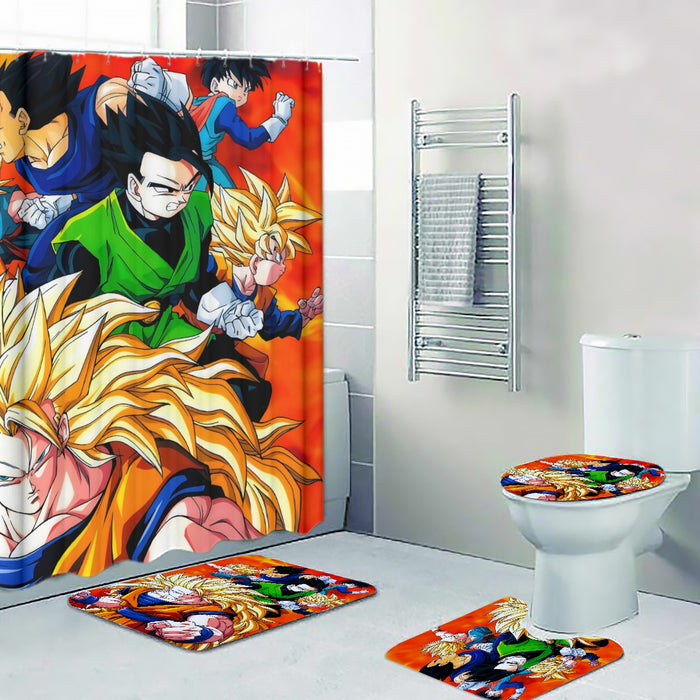 Dragon Ball Goku Super Saiyan 3 Vegeta Gohan Trending Design Four-piece Bathroom