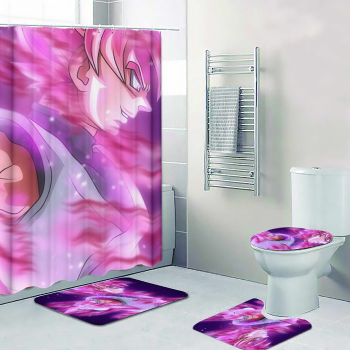 Dragon Ball Super Saiyan Black Goku Rose Cool Casual Four-piece Bathroom